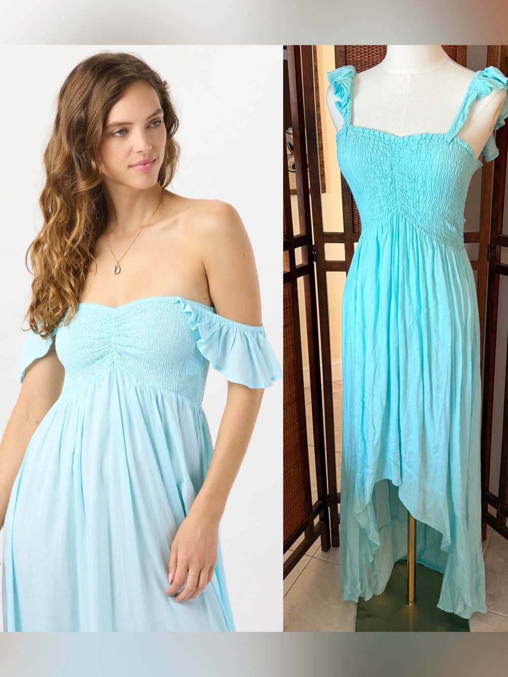 NWT Boho Me Maxi Ruffle Cover-Up Dress from Nordstrom Rack large